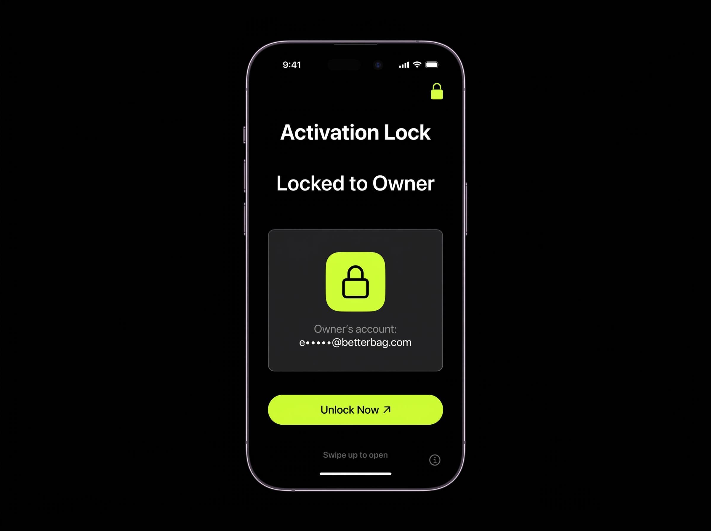 iPhone showing the Locked to Owner Activation Lock screen