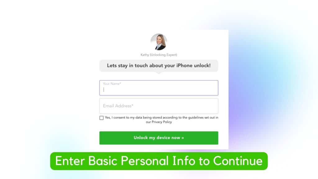 Enter personal info