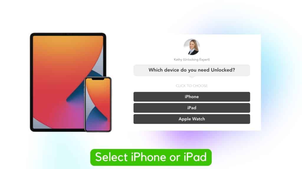 Select which device you need to unlocked