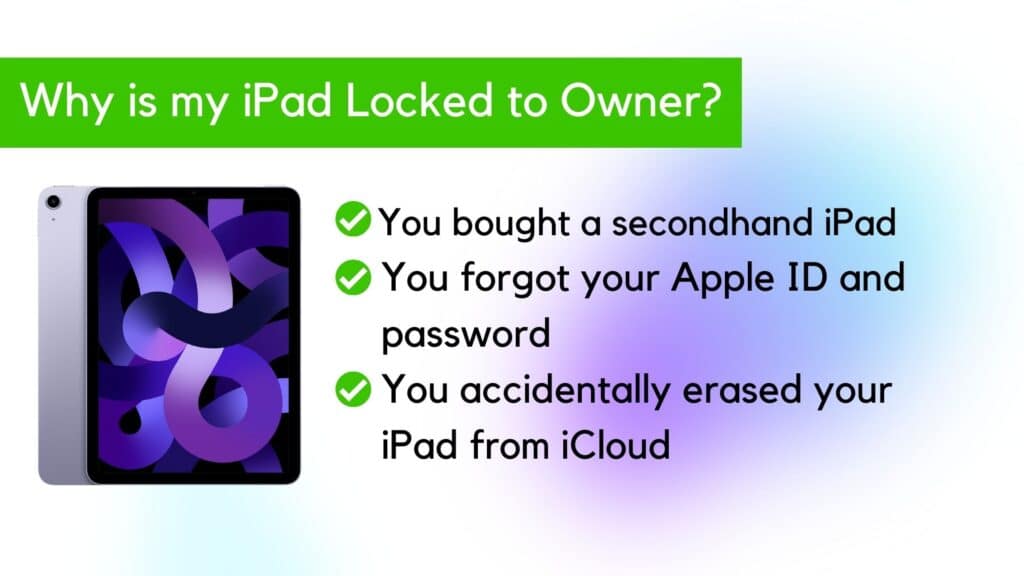 why is my iPad has locked to owner message?